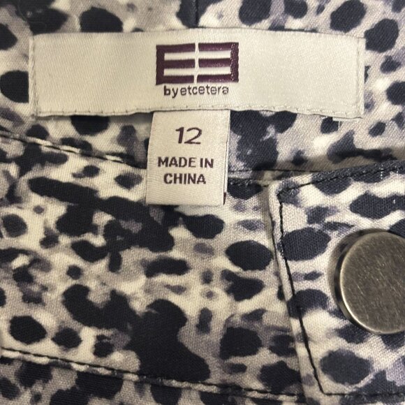 Etcetera Ornamental Black, Gray & White Patterned Skinny Pants Size 12 - Picture 2 of 13